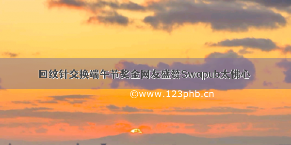 回纹针交换端午节奖金网友盛赞Swapub太佛心