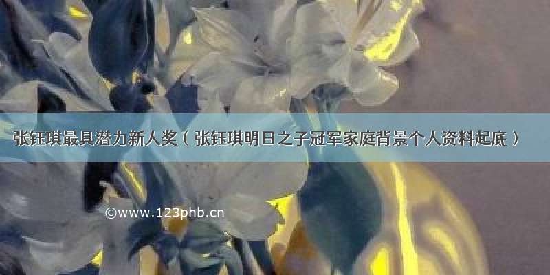 张钰琪最具潜力新人奖（张钰琪明日之子冠军家庭背景个人资料起底）