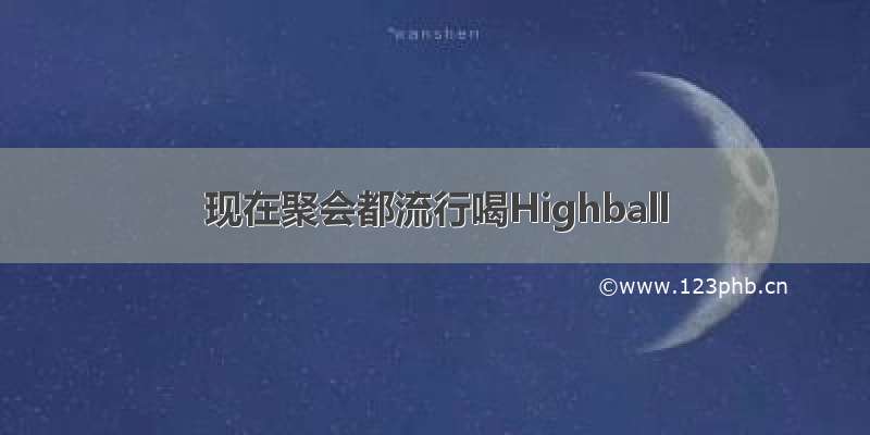 现在聚会都流行喝Highball