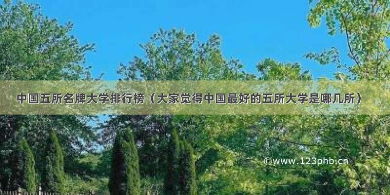 中国五所名牌大学排行榜（大家觉得中国最好的五所大学是哪几所）