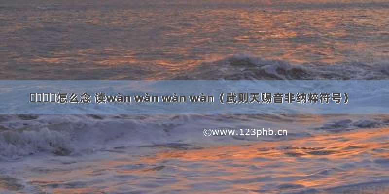 卐卍卍卐怎么念 读wàn wàn wàn wàn（武则天赐音非纳粹符号）