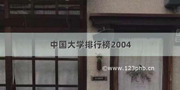 中国大学排行榜2004