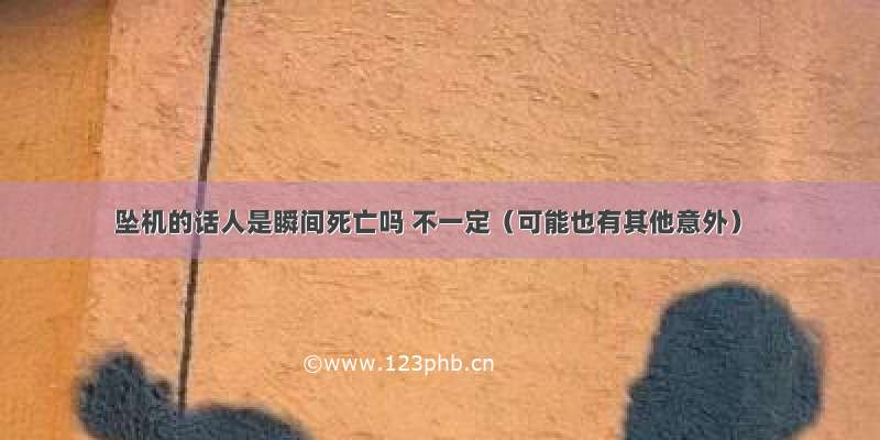 坠机的话人是瞬间死亡吗 不一定（可能也有其他意外）