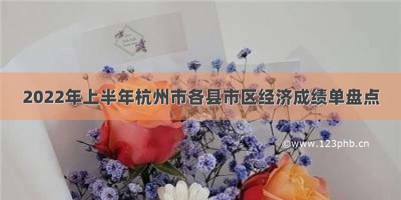 2022年上半年杭州市各县市区经济成绩单盘点