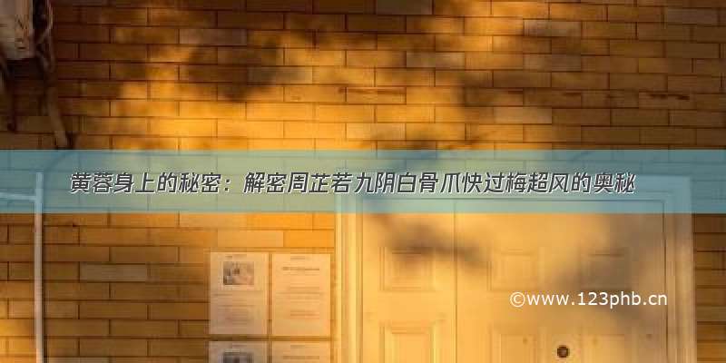 黄蓉身上的秘密：解密周芷若九阴白骨爪快过梅超风的奥秘