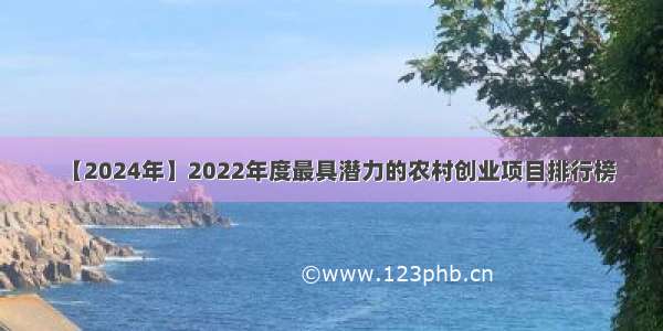 【2024年】2022年度最具潜力的农村创业项目排行榜