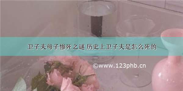 卫子夫母子惨死之谜 历史上卫子夫是怎么死的