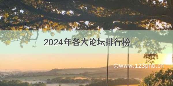 2024年各大论坛排行榜