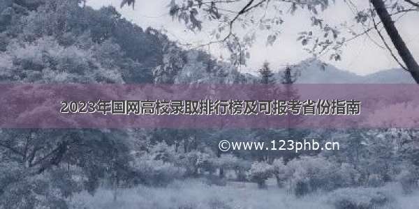 2023年国网高校录取排行榜及可报考省份指南